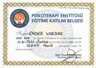 Uzm.Dr. Ender Vardar Psikoloji sertifikası