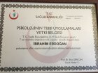 Uzm. Psk. İbrahim Erdoğan Psikoloji sertifikası