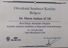 Dt. Murat Atakan Acar Diş Hekimi sertifikası