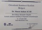 Dt. Murat Atakan Acar Diş Hekimi sertifikası