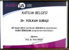 Uzm. Dr. Volkan Subaşı Fiziksel Tıp ve Rehabilitasyon sertifikası