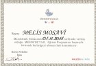 Uzm. Dr. Melis Mosavi Dermatoloji sertifikası