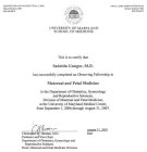 Doç. Dr. Sadettin Güngör Kadın Hastalıkları ve Doğum sertifikası