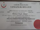 Doç. Dr. Mehmet Özgür Akkurt Kadın Hastalıkları ve Doğum sertifikası
