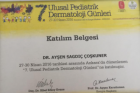 Uzm. Dr. Ayşen Sağdıç Coşkuner Dermatoloji sertifikası
