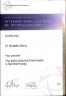 Yrd. Doç. Dr. Mustafa AKSOY Göz Hastalıkları sertifikası