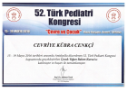 Uzm. Dr. Cevriye Kübra Cenkçi Çocuk Sağlığı ve Hastalıkları sertifikası