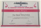 Op. Dr. Nur Betül Tekiner Kadın Hastalıkları ve Doğum sertifikası