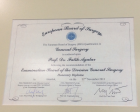 Prof. Dr. Fatih Ağalar Genel Cerrahi sertifikası