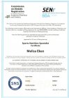 Uzm. Dyt. Melisa Eken Diyetisyen sertifikası