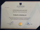Dyt. Nurgül Durukan Özbek Diyetisyen sertifikası