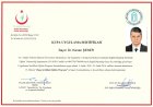 Doç. Dr. Kenan Şener Geleneksel ve Tamamlayıcı Tıp sertifikası