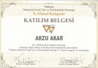 Op. Dr. Arzu Değirmenci Akar Kadın Hastalıkları ve Doğum sertifikası