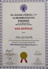 Dr. Öğr. Üyesi Filiz Gengör Fiziksel Tıp ve Rehabilitasyon sertifikası