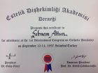 Dr. Öğr. Üyesi Şebnem Altun Diş Hekimi sertifikası