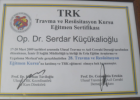 Op. Dr. Serdar Küçükalioğlu Genel Cerrahi sertifikası