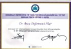 Op. Dr. Arzu Değirmenci Akar Kadın Hastalıkları ve Doğum sertifikası