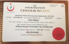 Uzm. Dr. Esin Doğru Geleneksel ve Tamamlayıcı Tıp sertifikası