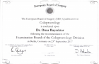 Doç. Dr. Onur Bayraktar Genel Cerrahi sertifikası