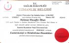 Prof. Dr. Mahmut Muzaffer İlhan Dahiliye - İç Hastalıkları sertifikası