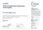 Uzm. Dr. Dt. Cansu Bilginer Kılıç Diş Hekimi sertifikası