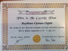 Dt. Reyhan Oytun Öğüt Diş Hekimi sertifikası