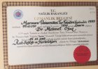 Uzm. Dr. Mehmet Oğuz Psikiyatri sertifikası