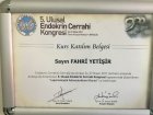 Prof. Dr. Fahri Yetisir Genel Cerrahi sertifikası