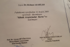 Uzm. Dr. Mehmet Ali Biçer Fiziksel Tıp ve Rehabilitasyon sertifikası