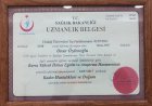 Op. Dr. Onur Özdenoğlu Kadın Hastalıkları ve Doğum sertifikası