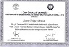Prof. Dr. Tolga Akman Üroloji sertifikası