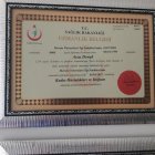 Op. Dr. Arzu Doruk Kadın Hastalıkları ve Doğum sertifikası