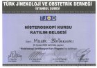 Op. Dr. Melek Büyükkınacı Erol Kadın Hastalıkları ve Doğum sertifikası