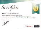 Dt. Begüm Müderris Diş Hekimi sertifikası