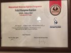 Op. Dr. Fatma Horasan Kadın Hastalıkları ve Doğum sertifikası