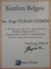 Dt. Ezgi Özkan Özben Diş Hekimi sertifikası