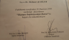 Uzm. Dr. Mehmet Ali Biçer Fiziksel Tıp ve Rehabilitasyon sertifikası