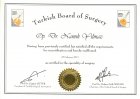 Op. Dr. Namık Yılmaz Genel Cerrahi sertifikası
