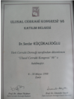Op. Dr. Serdar Küçükalioğlu Genel Cerrahi sertifikası