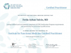 Dr. Ferda Ayhan Yalçın Fonksiyonel Tıp sertifikası