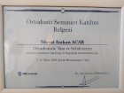 Dt. Murat Atakan Acar Diş Hekimi sertifikası