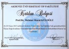 Prof. Dr. Murat Kuloğlu Psikiyatri sertifikası