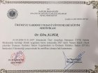 Op. Dr. Ebru Alper Kadın Hastalıkları ve Doğum sertifikası
