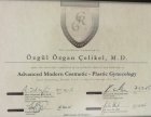 Dr. Öğr. Üyesi Özgül Özgan Çelikel Kadın Hastalıkları ve Doğum sertifikası