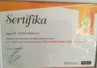 Uzm. Dr. Dt. Eren Yıldırım Diş Hekimi sertifikası