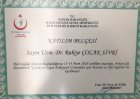 Uzm. Dr. Rukiye Çolak Sivri Çocuk ve Ergen Psikiyatristi sertifikası