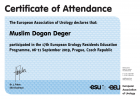 Op. Dr. Müslim Doğan Değer Üroloji sertifikası