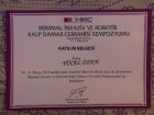 Doç. Dr. Yücel Özen Kalp Damar Cerrahisi sertifikası