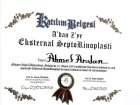 Op. Dr. Ahmet Arslan Plastik Rekonstrüktif ve Estetik Cerrahi sertifikası