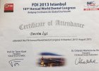 Doç. Dr. Devrim İşçi Diş Hekimi sertifikası